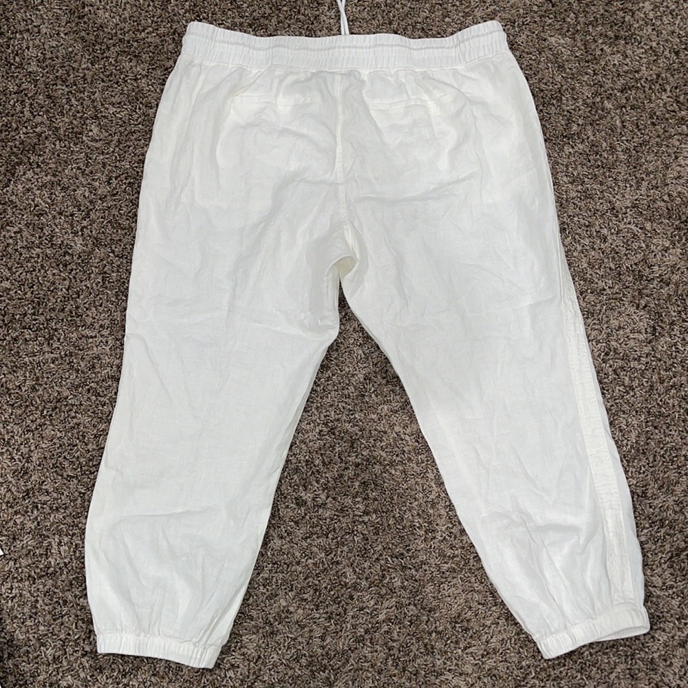 ATHLETA Cabo Linen Jogger in White Calla Lily size 22 with Zippered Pockets - Picture 6 of 16